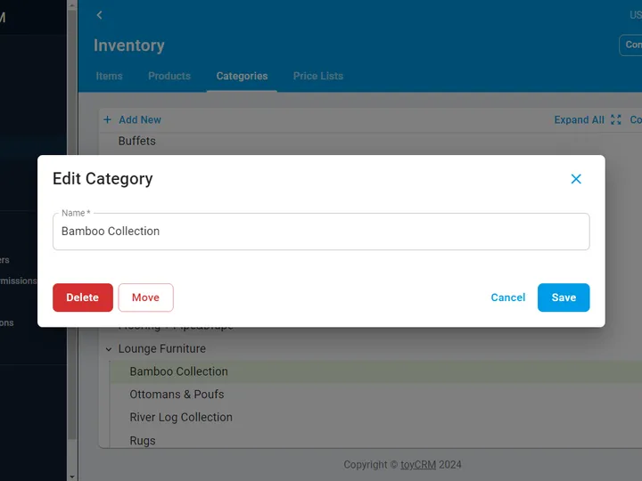 Inventory category management tools