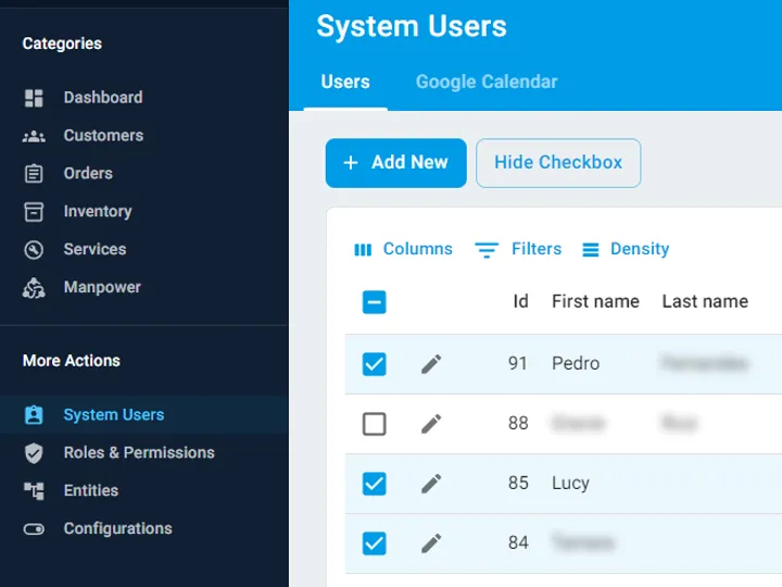 Flexible user management system